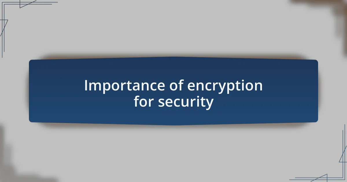Importance of encryption for security