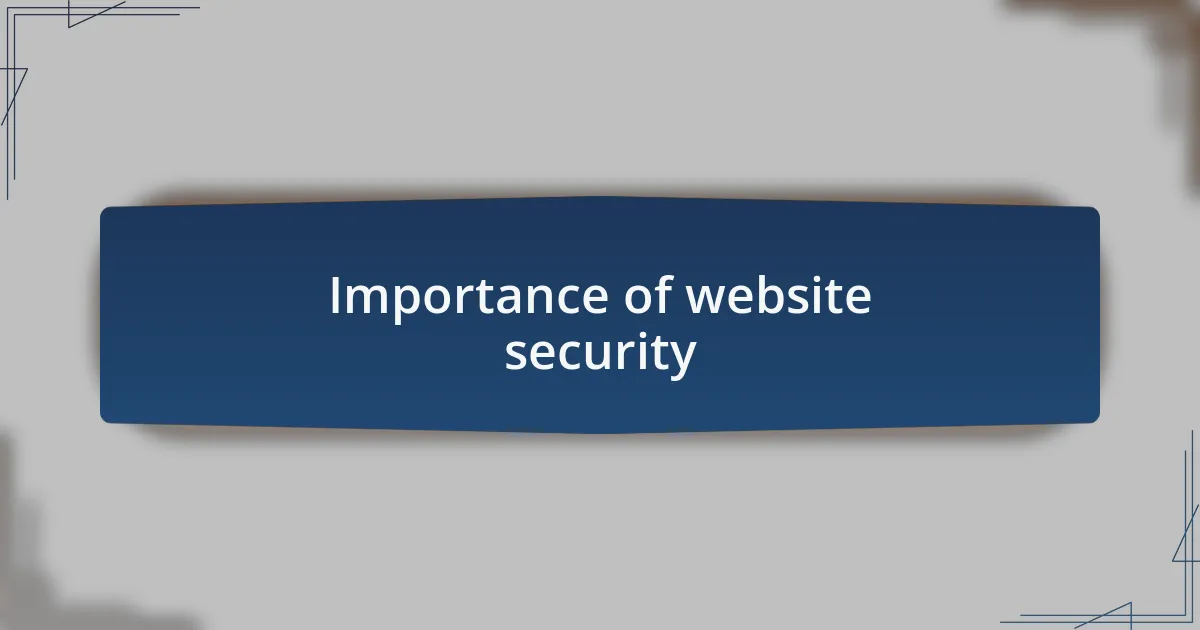 Importance of website security